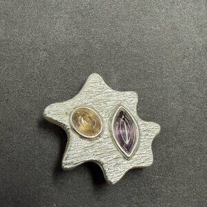 Vintage Signed Dolce Vita Silver-Tone Brooch